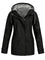 Willow | Women's Hooded Waterproof Striped Rain Jacket - Black