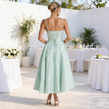 Vera | Women's Ruched Corset Midi Cocktail Dress