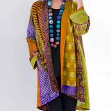 Jessica | Women's Open Front Longline Boho Cardigan - Yellow