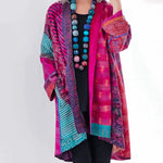 Jessica | Women's Open Front Longline Boho Cardigan - Pink