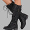Polly | Women's Buckle Knee-High Boots - Black
