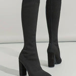 Emilia | Women's Block Heel Knee High Sock Boots