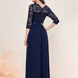 Ethel | Women's Three Quarter Sleeve Maxi Dress