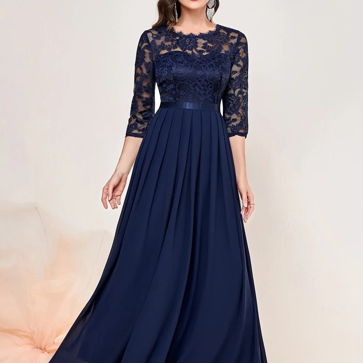 Ethel | Women's Three Quarter Sleeve Maxi Dress