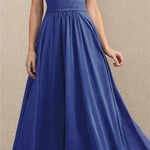 Genevieve | Women's Chiffon Maxi Dress - Blue