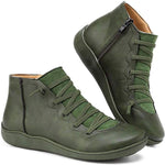 Candida | Women's Side Zip Leather Look Ankle Boots