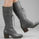 Celia | Women's Block Heel Studded Knee-High Boots
