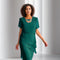 Ava | Women's Chiffon Short Sleeve Midi Cocktail Dress - Green