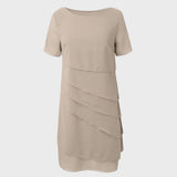 Ava | Women's Chiffon Short Sleeve Midi Cocktail Dress