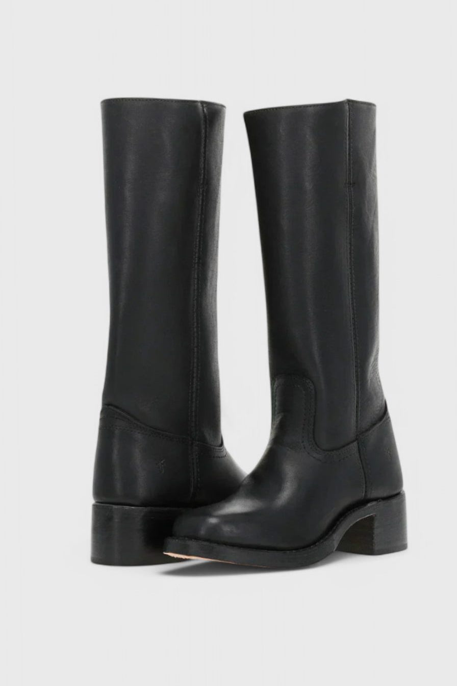 Josephine | Women's Leather Look Knee-High Boots - Black