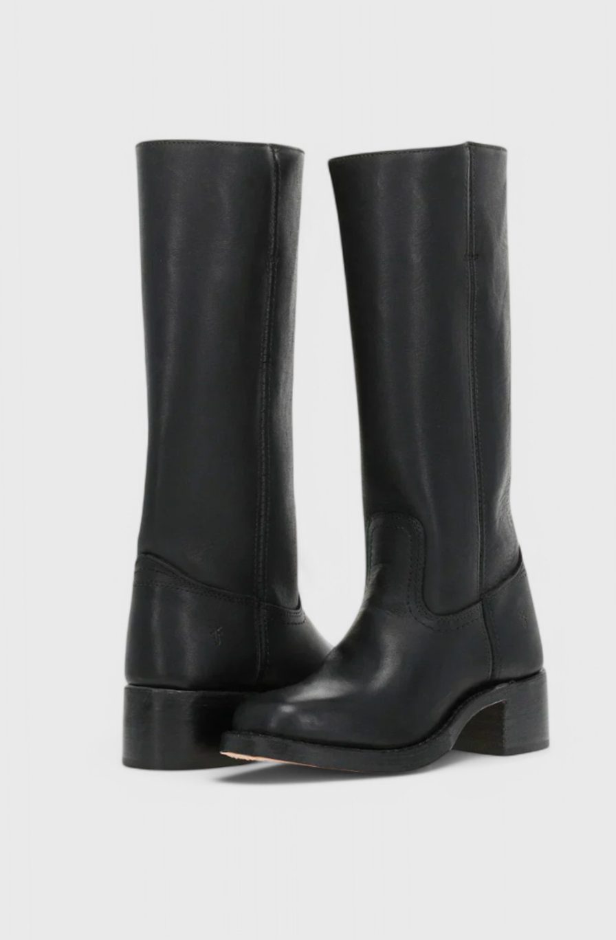 Josephine | Women's Leather Look Knee-High Boots - Black