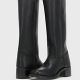 Josephine | Women's Leather Look Knee-High Boots - Black