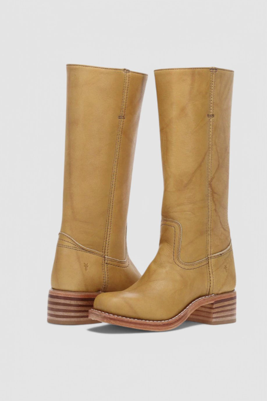 Josephine | Women's Leather Look Knee-High Boots - Light Brown