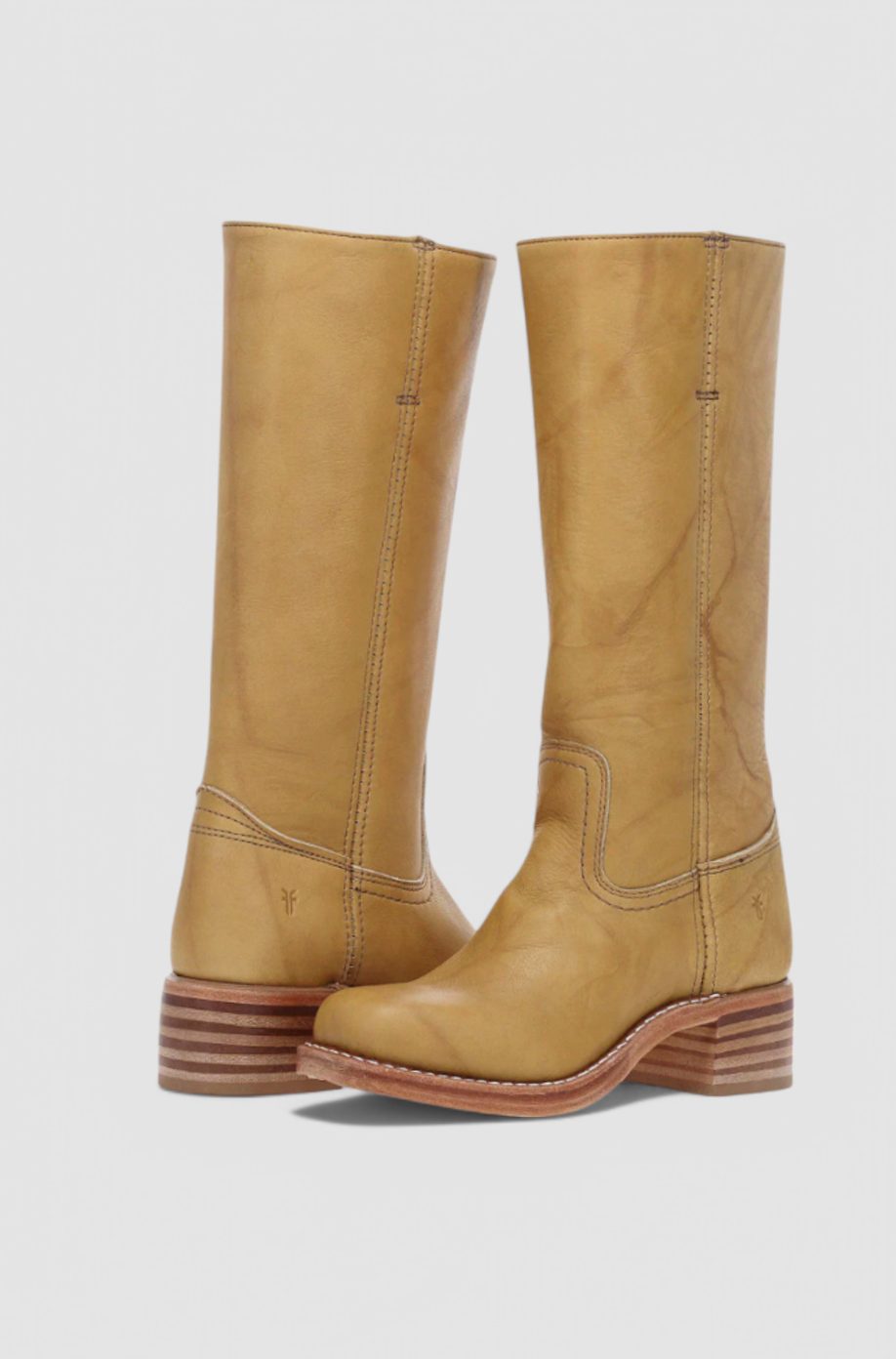 Josephine | Women's Leather Look Knee-High Boots - Light Brown