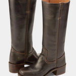 Josephine | Women's Leather Look Knee-High Boots - Brown