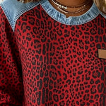 Dahlia | Women's Long Sleeve Leopard Print Patchwork Jumper