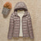 Valentina | Women's Quilted Hooded Puffer Jacket - Taupe