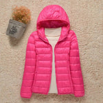 Valentina | Women's Quilted Hooded Puffer Jacket - Fuchsia