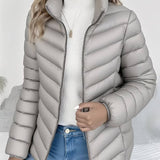 Elvira | Women's Quilted Stand Collar Puffer Jacket - Grey
