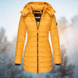 Eloise | Women's Quilted Hooded Padded Puffer Jacket - Yellow
