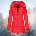 Eloise | Women's Quilted Hooded Padded Puffer Jacket - Red