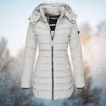 Eloise | Women's Quilted Hooded Padded Puffer Jacket - Grey