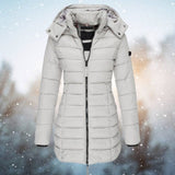 Eloise | Women's Quilted Hooded Padded Puffer Jacket - Grey