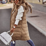 Valerie | Women's Quilted Hooded Sleeveless Puffer Jacket - Beige