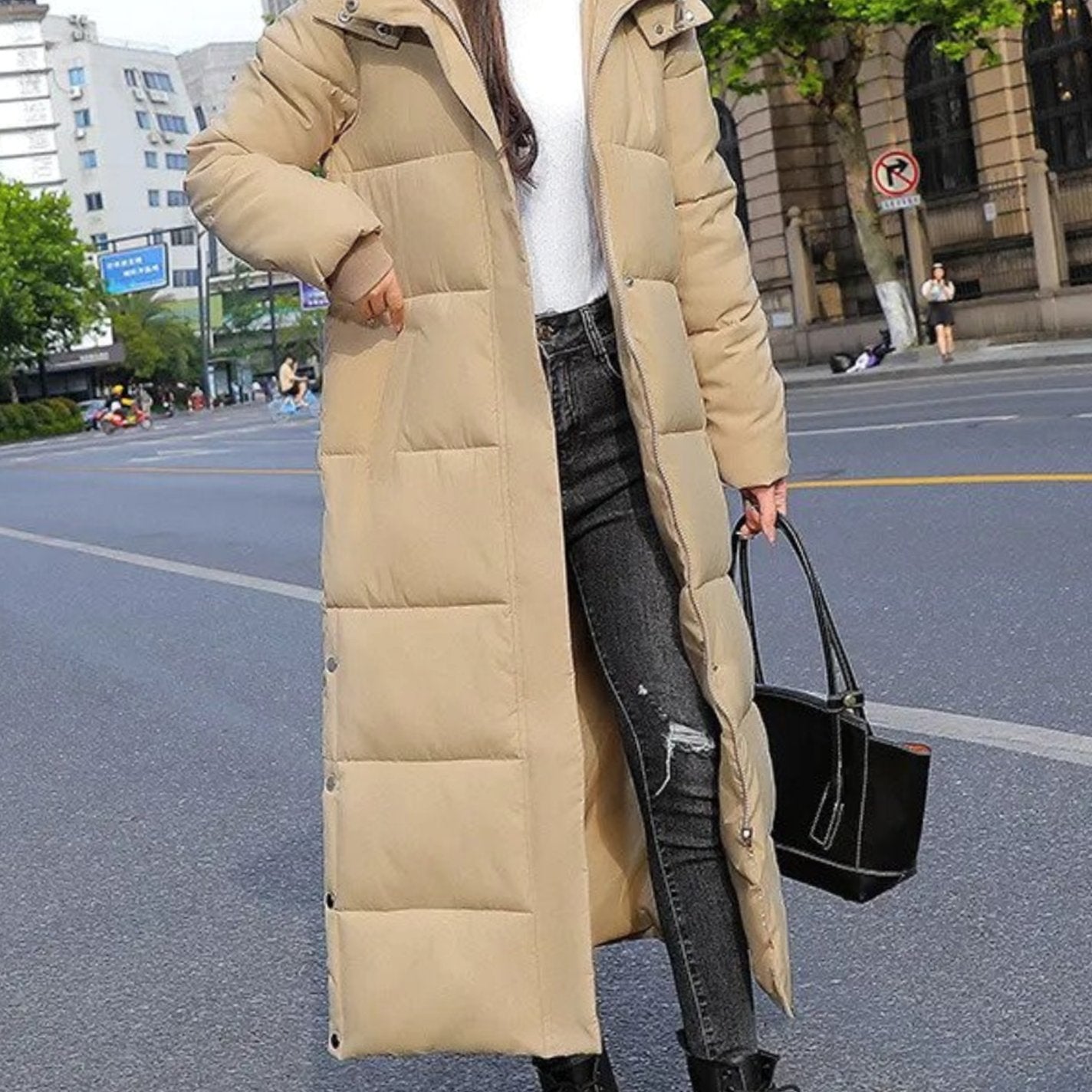 Caroline | Women's Quilted Padded Puffer Jacket - Khaki
