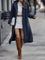 Isabel | Women's Hooded Oversized Relaxed Fit Puffer Jacket - Navy