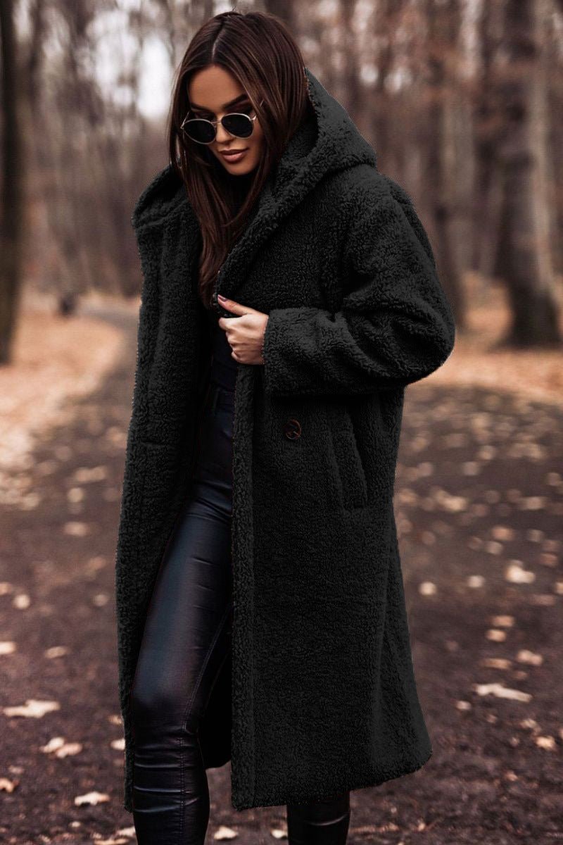 Isabel | Women's Hooded Oversized Relaxed Fit Puffer Jacket - Black
