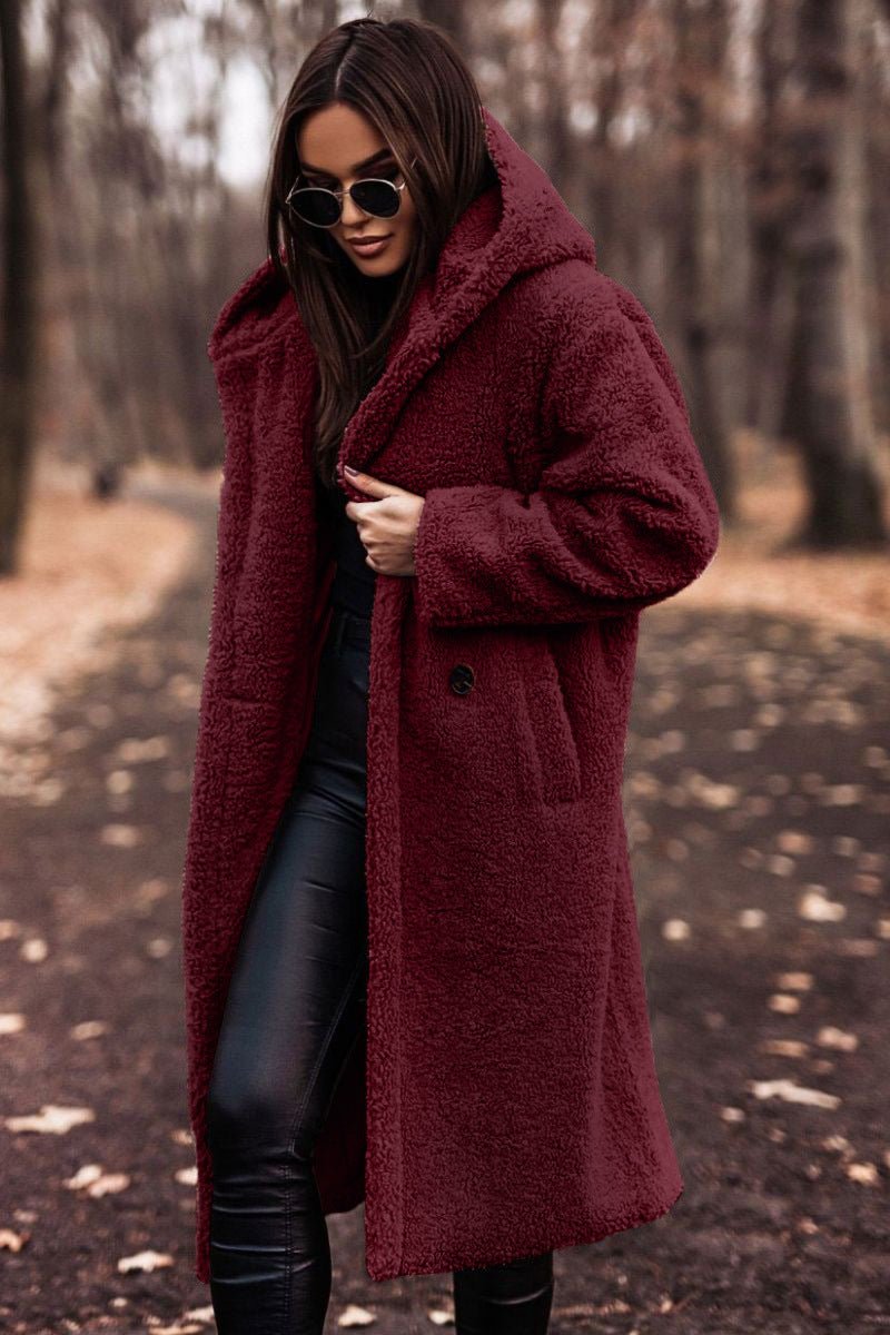 Isabel | Women's Hooded Oversized Relaxed Fit Puffer Jacket - Red