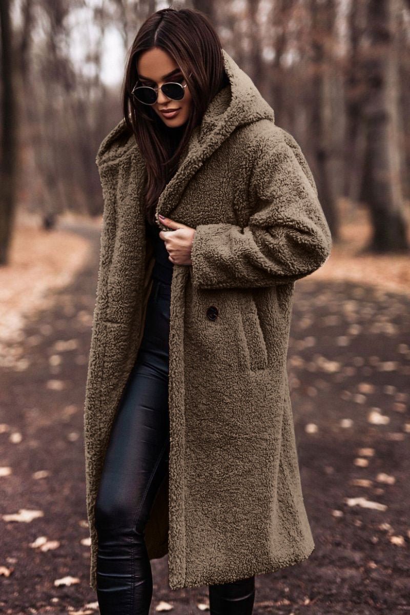 Isabel | Women's Hooded Oversized Relaxed Fit Puffer Jacket - Khaki