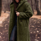 Isabel | Women's Hooded Oversized Relaxed Fit Puffer Jacket - Dark Green