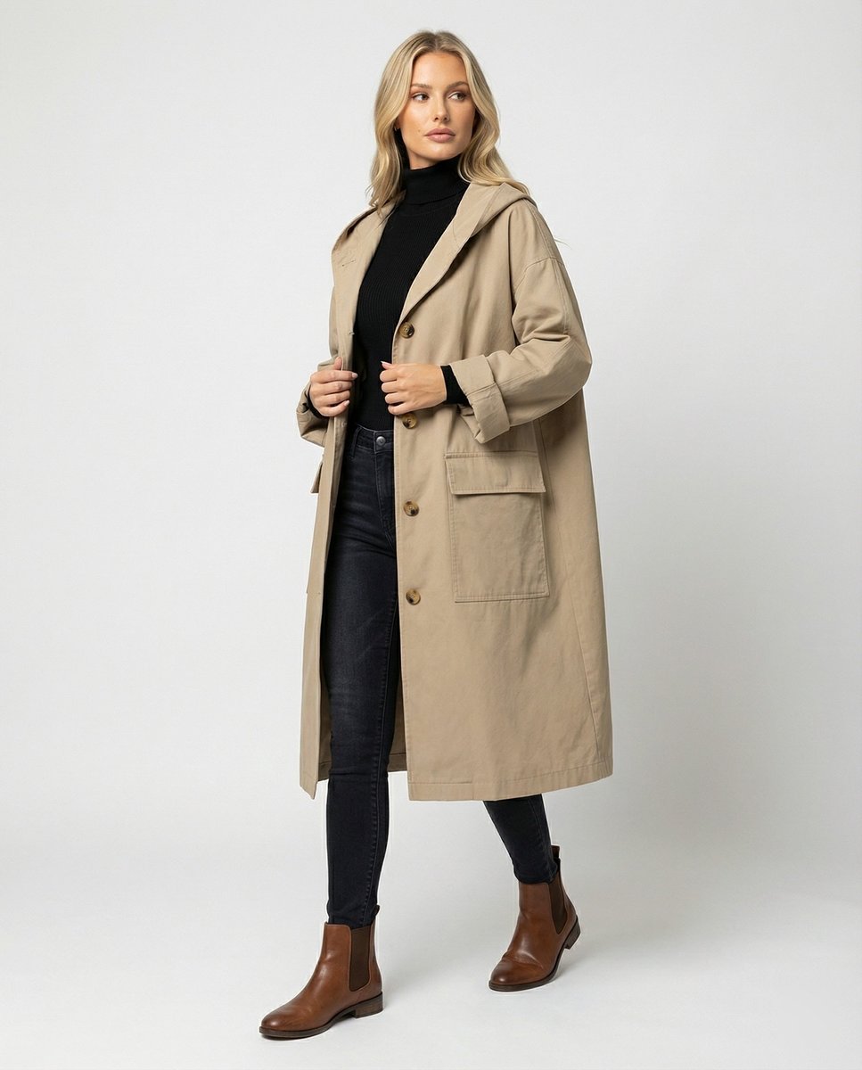 Amber | Women's Hooded Waterproof Trench Coat