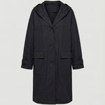 Amber | Women's Hooded Waterproof Trench Coat - Black