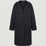 Amber | Women's Hooded Waterproof Trench Coat - Black