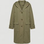 Amber | Women's Hooded Waterproof Trench Coat - Green