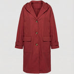 Amber | Women's Hooded Waterproof Trench Coat - Red
