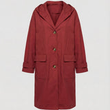 Amber | Women's Hooded Waterproof Trench Coat - Red