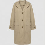 Amber | Women's Hooded Waterproof Trench Coat - Beige