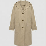 Amber | Women's Hooded Waterproof Trench Coat - Beige