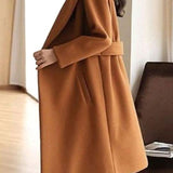 Winter | Women's Tailored Belted Longline Coat - Camel