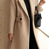 Winter | Women's Tailored Belted Longline Coat - Brown