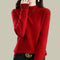 Deborah | Women's Long Sleeve Oversized Wool Blend Turtleneck Jumper - Red