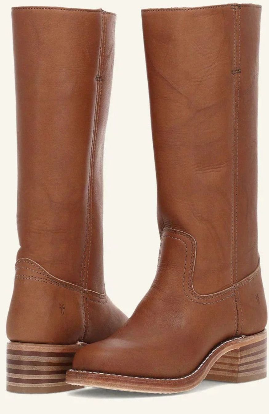 Anastasia | Women's Leather Look Mid Calf Western Boots - Brown