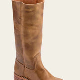 Anastasia | Women's Leather Look Mid Calf Western Boots - Light Brown