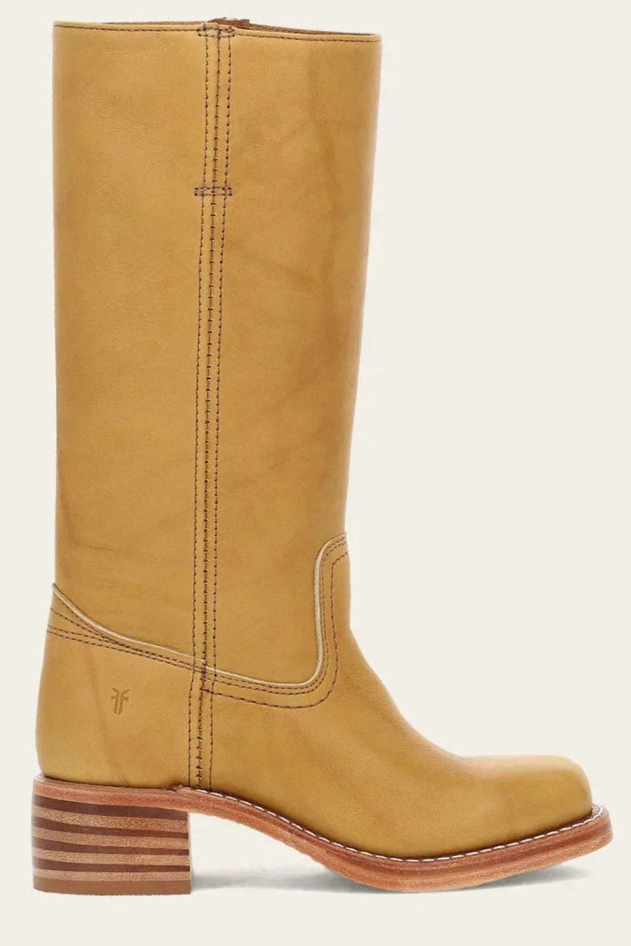 Anastasia | Women's Leather Look Mid Calf Western Boots - Yellow