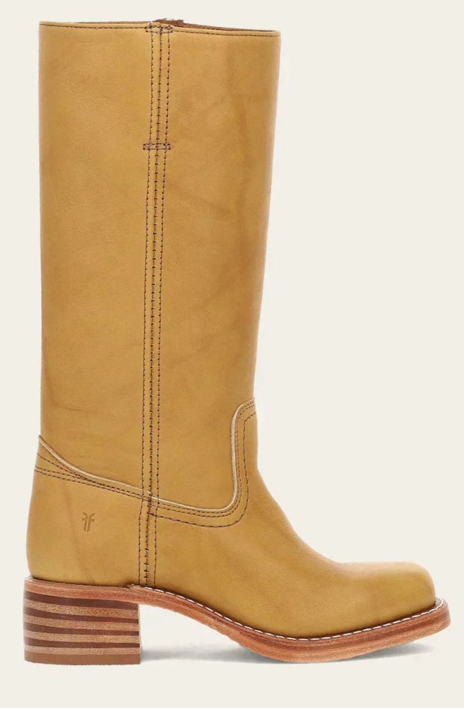 Anastasia | Women's Leather Look Mid Calf Western Boots - Yellow