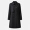 Greta | Women's Double Breasted Wool Blend Trench Coat - Black